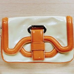 Candie's Orange Border and White Clutch